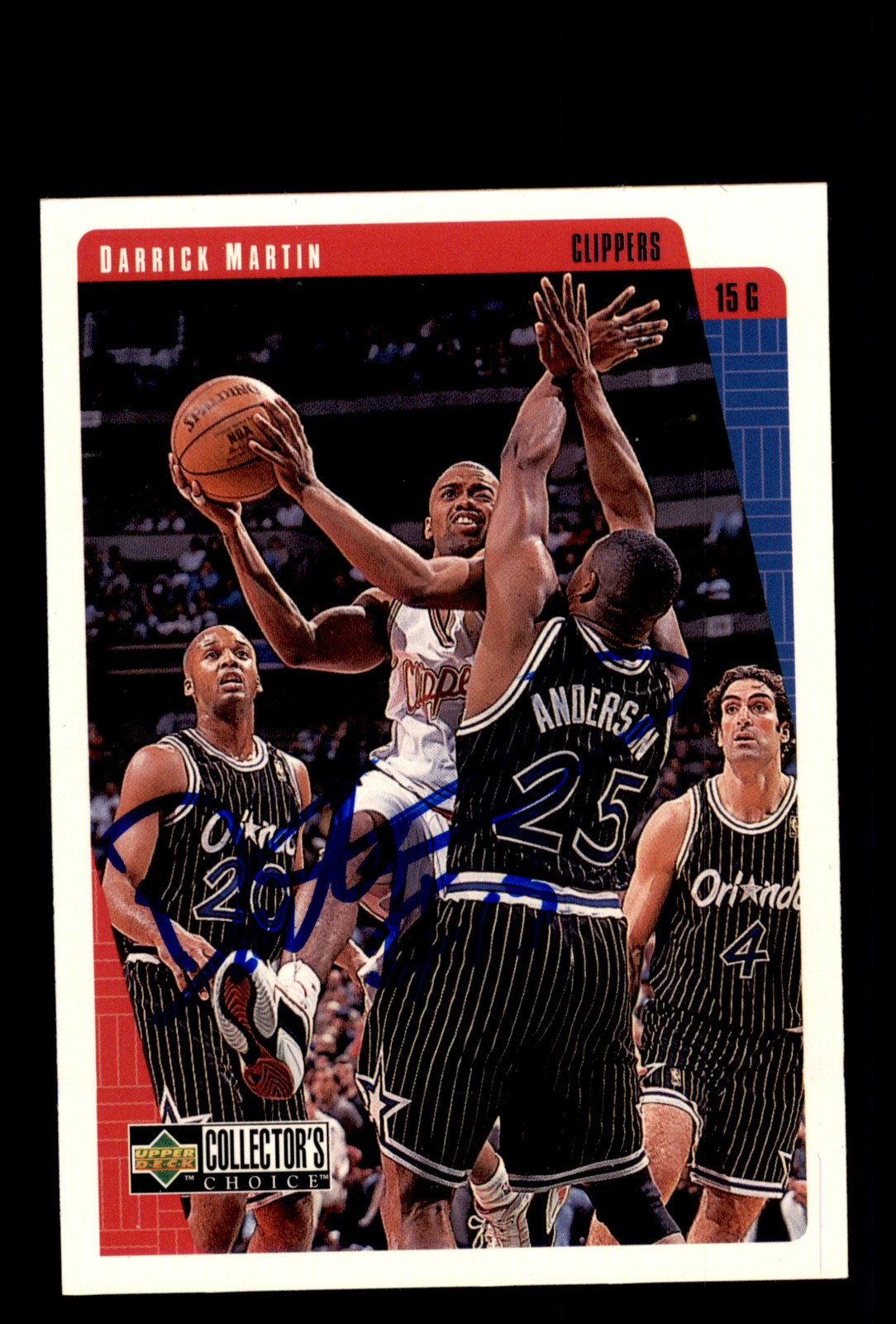 Signed Basketball Card Auto Darrick Martin 1997-98 Collector's Choice #261