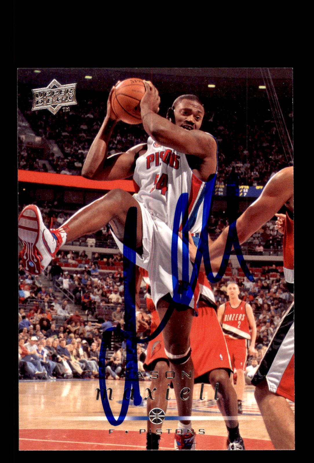 Signed Basketball Card Auto Jason Maxiell 2008-09 Upper Deck #49 Detroit Pistons