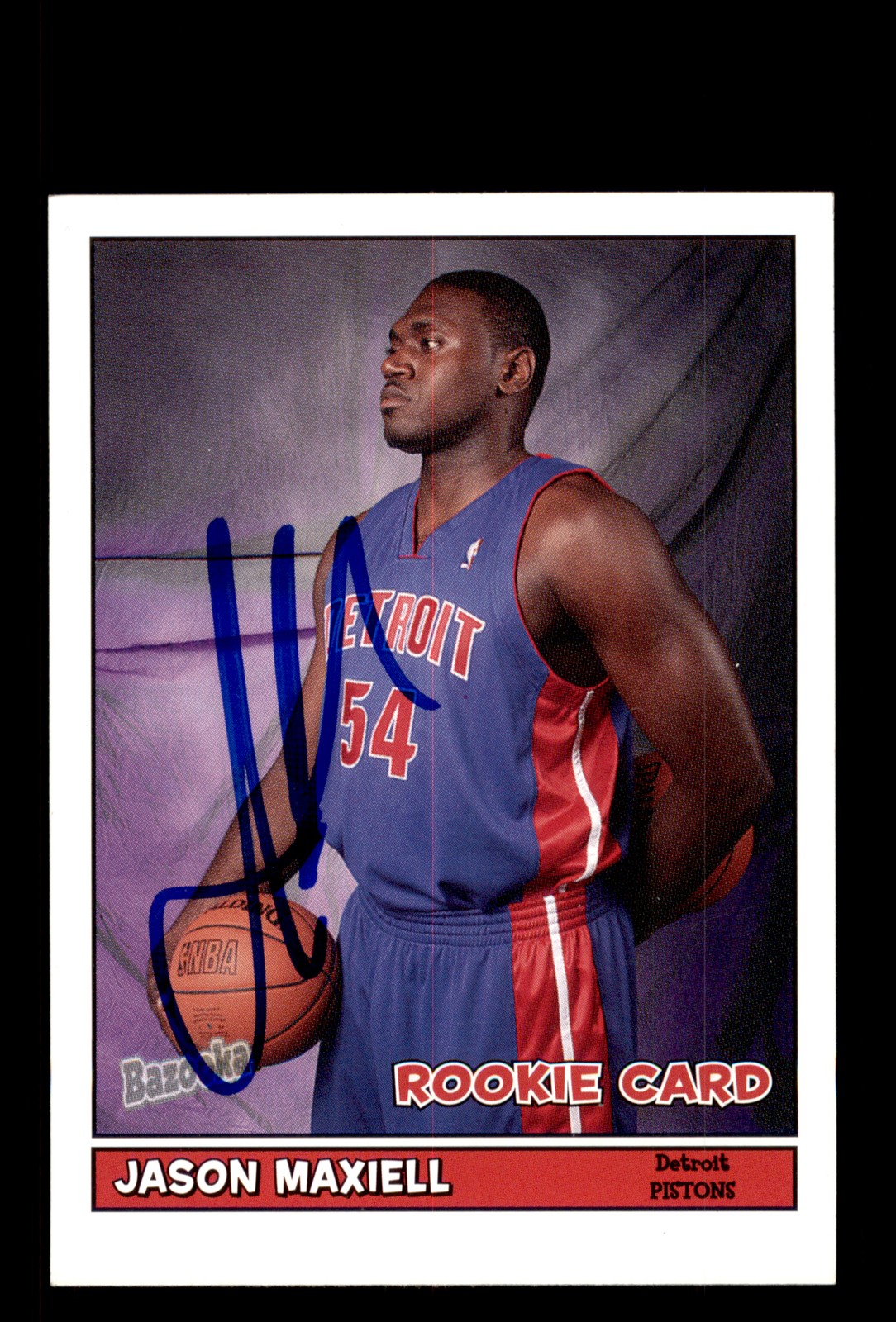 Signed Basketball Card Auto Jason Maxiell 2005-06 Bazooka #198 Detroit Pistons