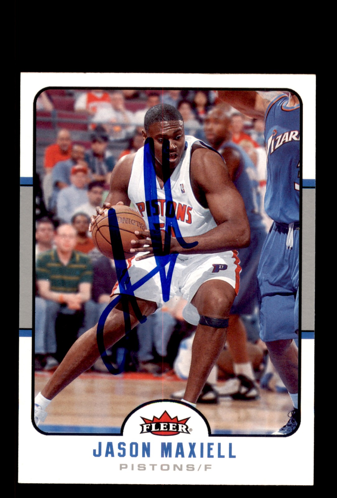 Signed Basketball Card Auto Jason Maxiell 2006-07 Fleer #51 Detroit Pistons