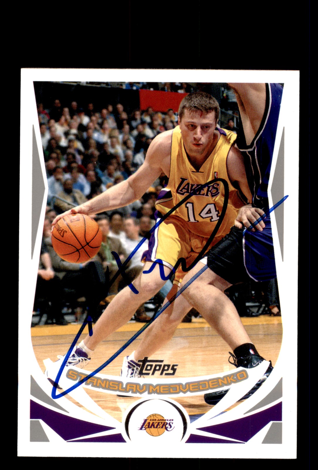 Signed Basketball Card Auto Slava Medvedenko 2004-05 Topps #212 LA Lakers