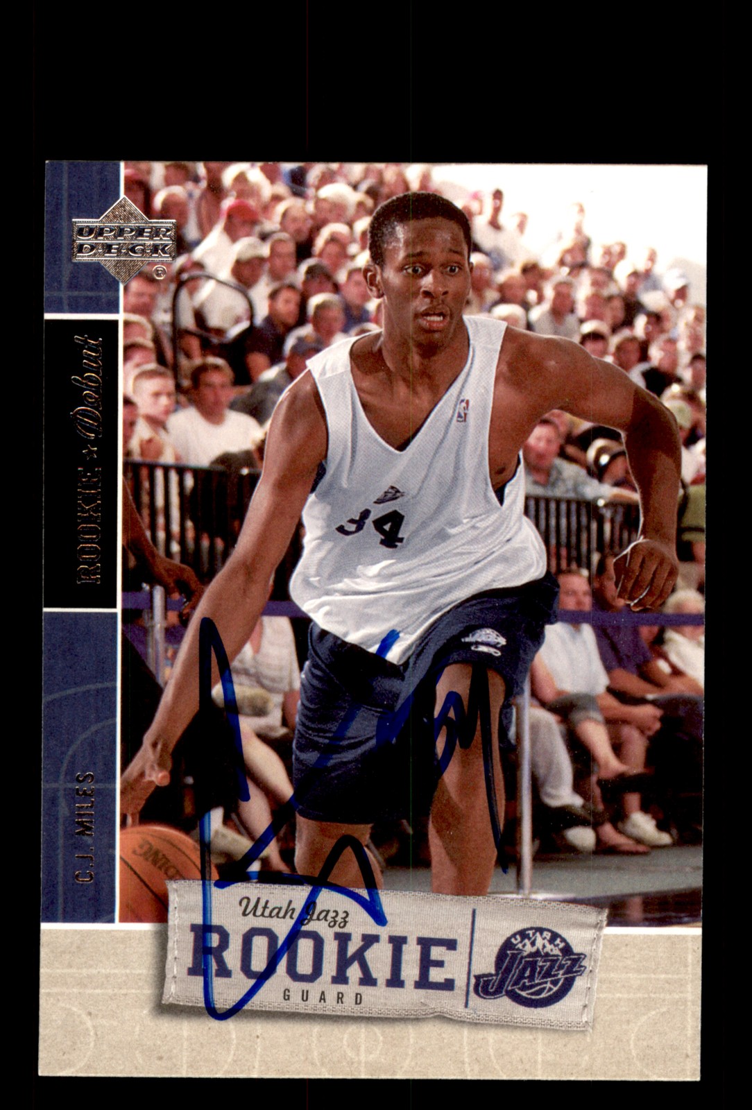 Signed Basketball Card Auto C.J. Miles 2005-06 Upper Deck Rookie Debut #141