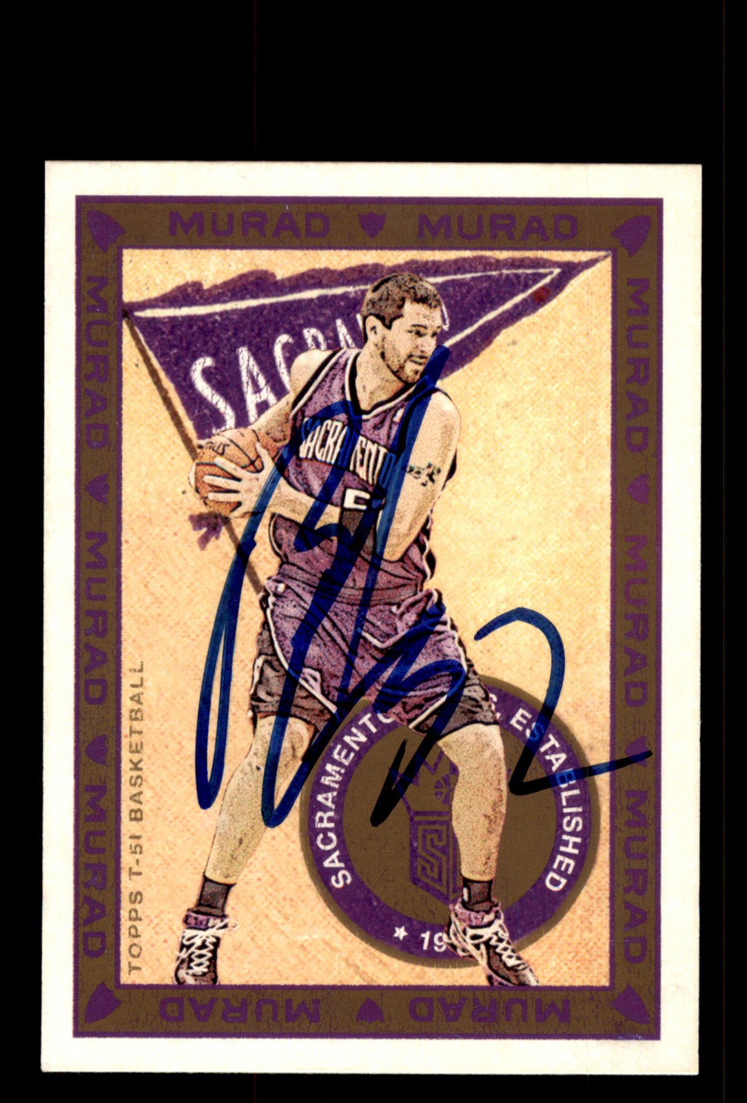 Signed Basketball Card Auto Brad Miller 2008-09 Topps T-51 Murad #48 Kings