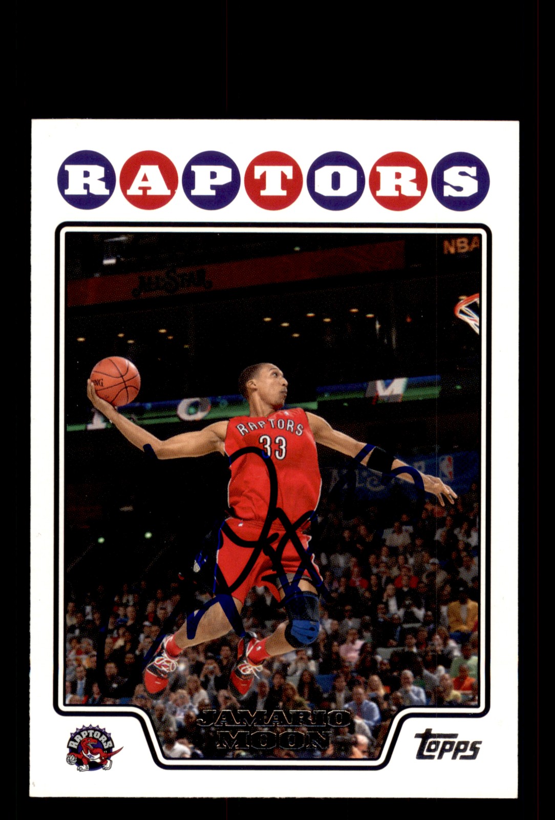 Signed Basketball Card Auto Jamario Moon 2008-09 Topps #52 Toronto Raptors