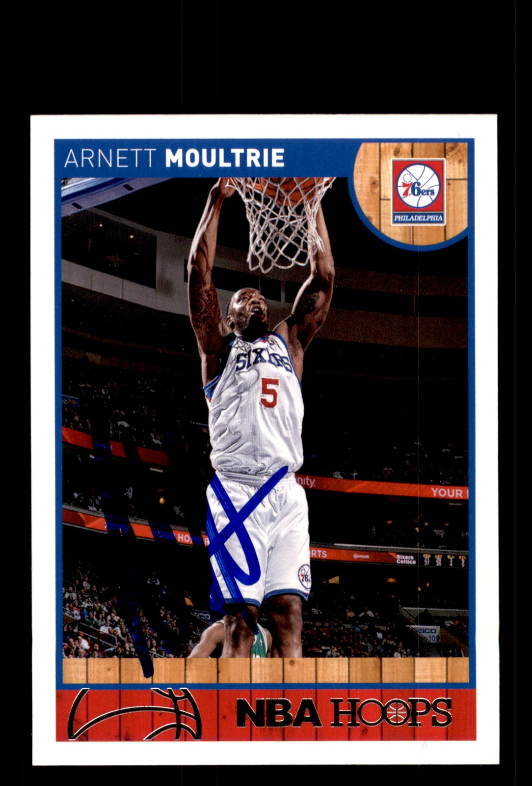 Signed Basketball Card Auto Arnett Moultrie 2013-14 Hoops #228 76ers