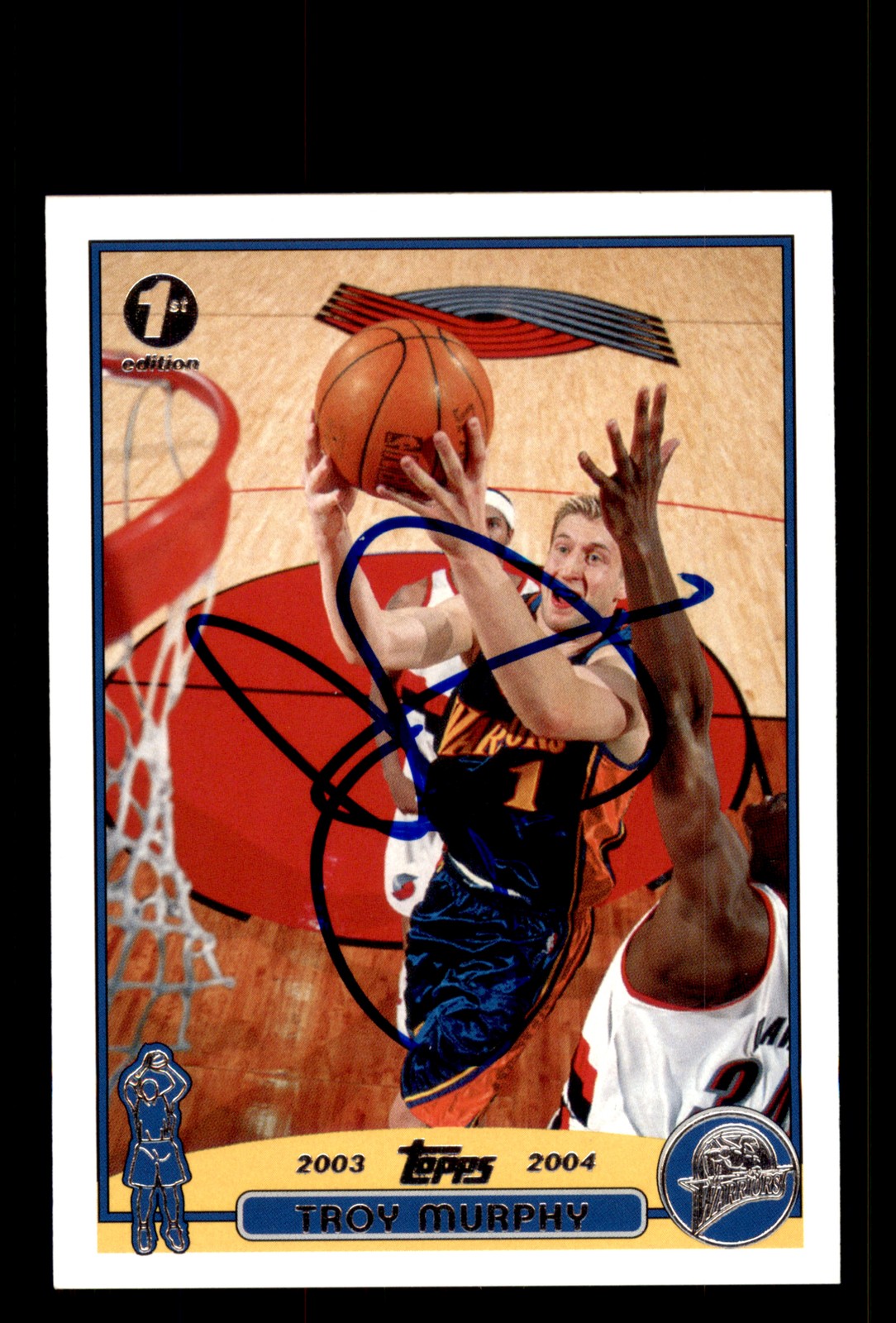 Signed Basketball Card Auto Troy Murphy 2003-04 Topps 1st Edition #212 Warriors