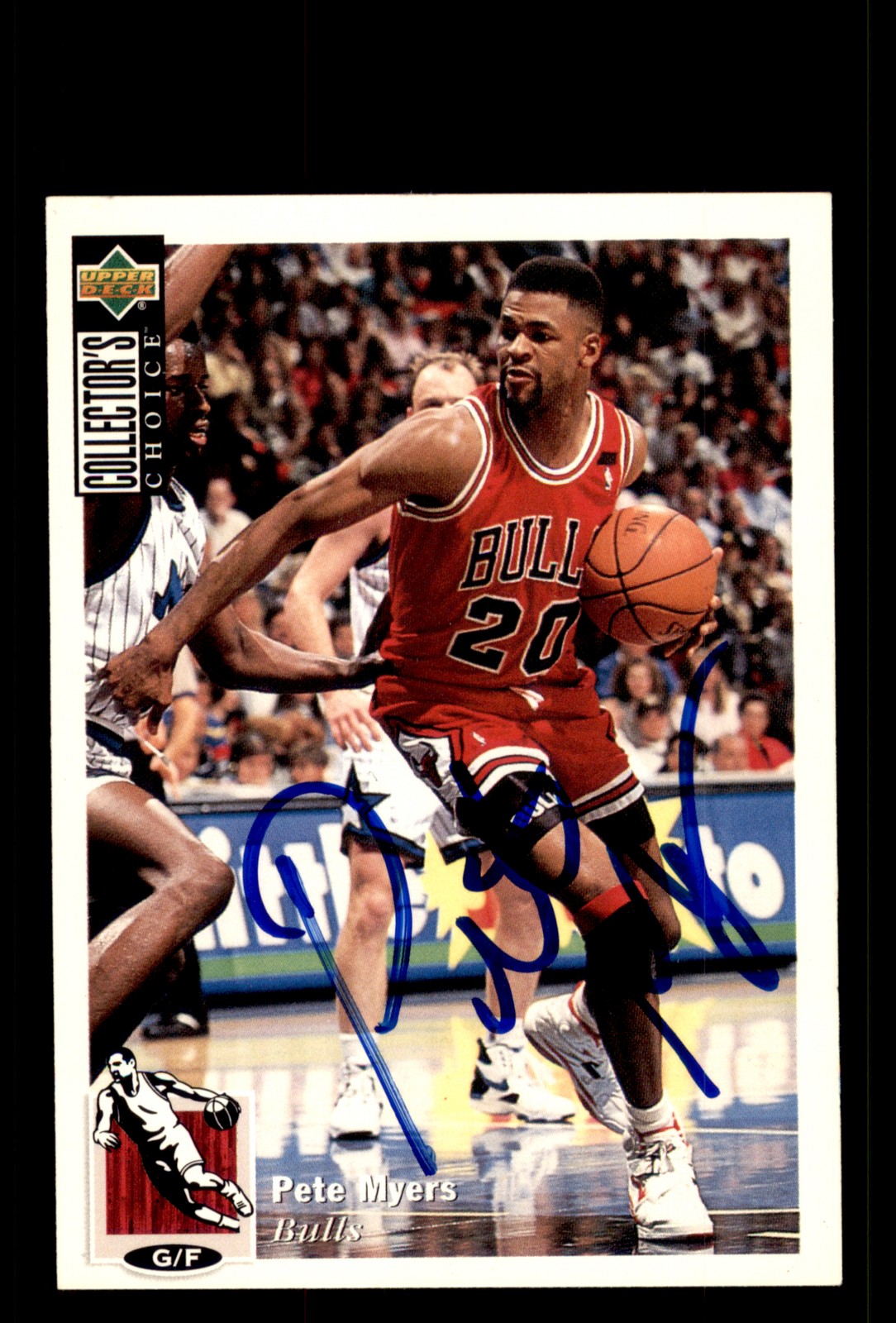 Signed Basketball Card Auto Pete Myers 1994-95 Collector's Choice #37 Bulls