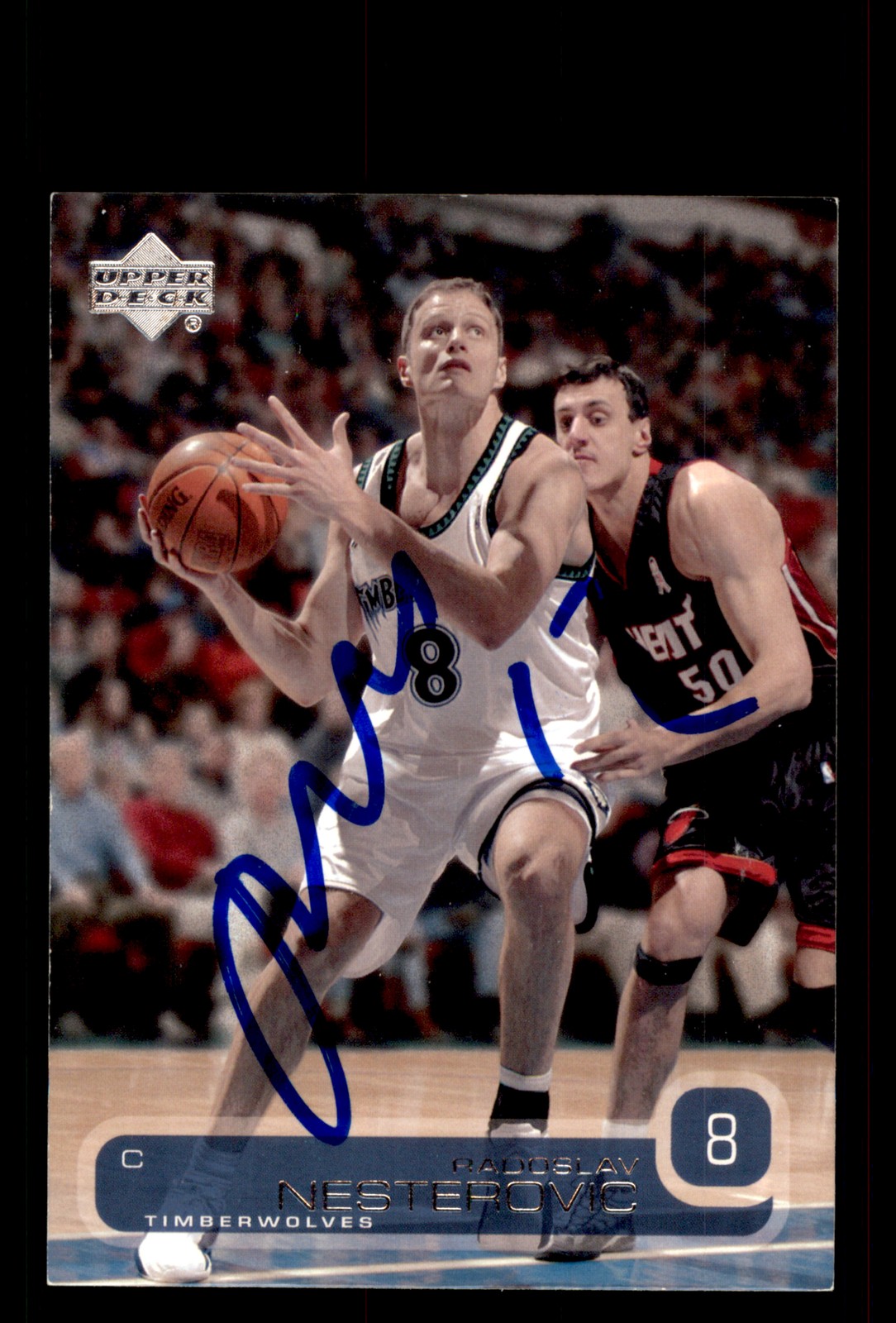 Signed Basketball Card Auto Radoslav Nesterovic 2002-03 Upper Deck #97