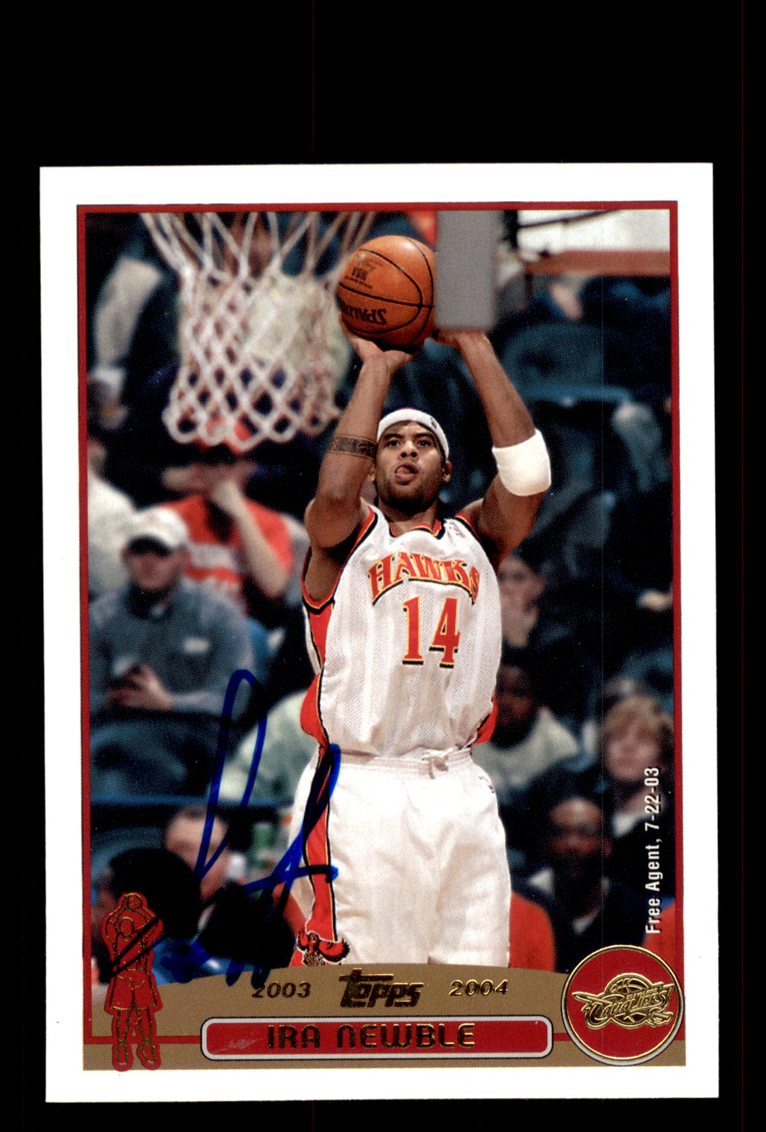 Signed Basketball Card Auto Ira Newble 2003-04 Topps #186 Cleveland Cavaliers