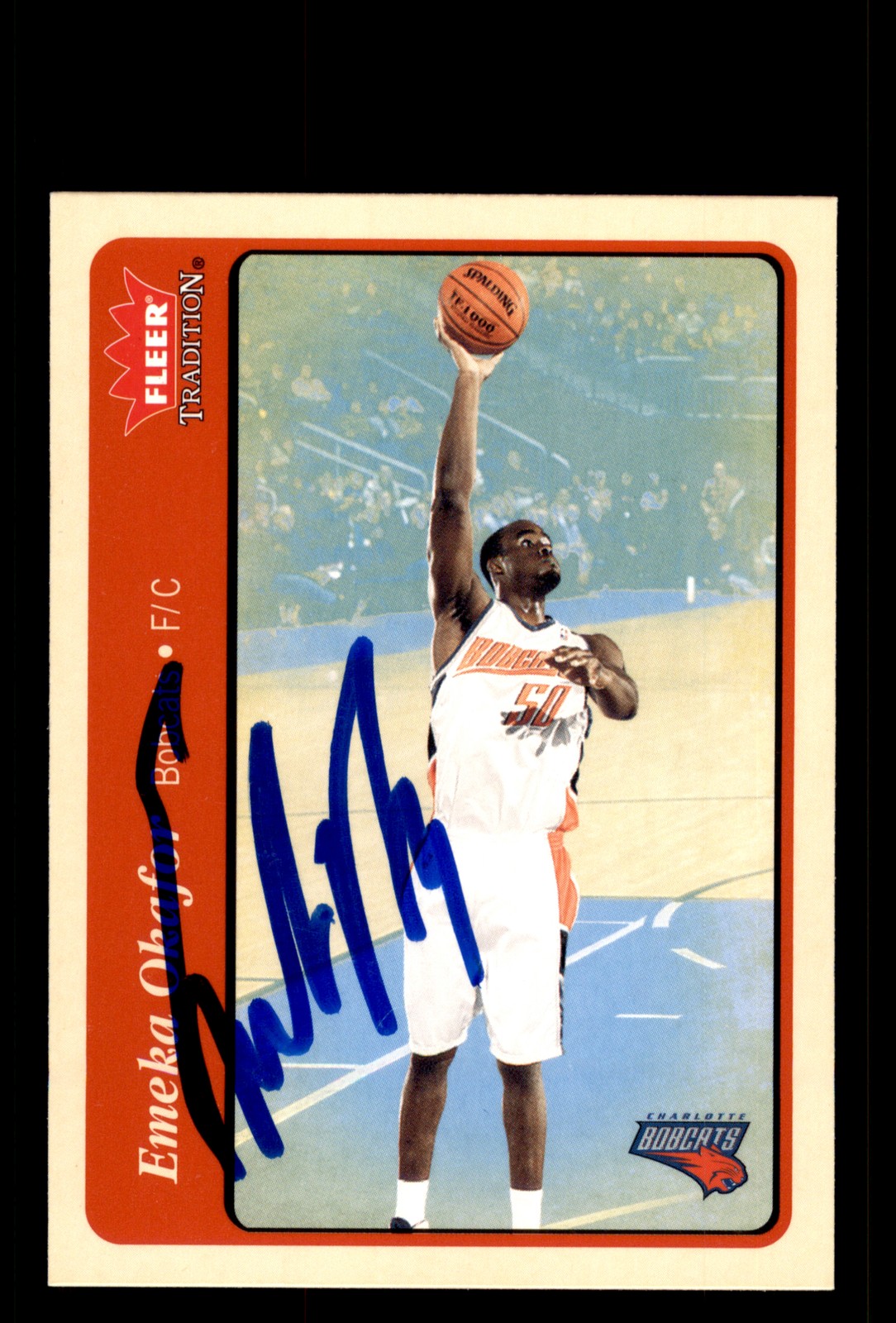 Signed Basketball Card Auto Emeka Okafor 2004-05 Fleer Tradition #222 Bobcats