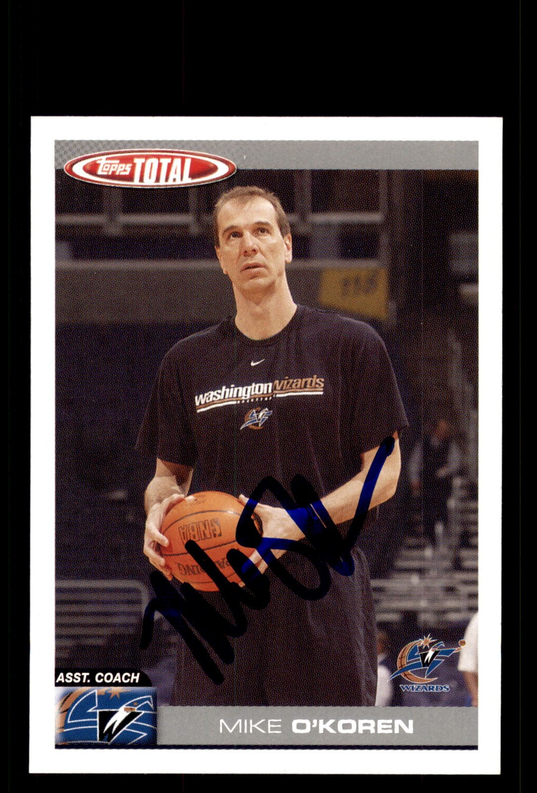 Signed Basketball Card Auto Mike O'Koren 2004-05 Topps Total #420 Wizards