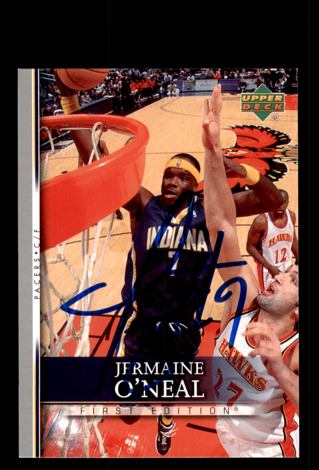 Signed Basketball Card Auto Jermaine O'Neal 2007-08 Upper Deck First Edition