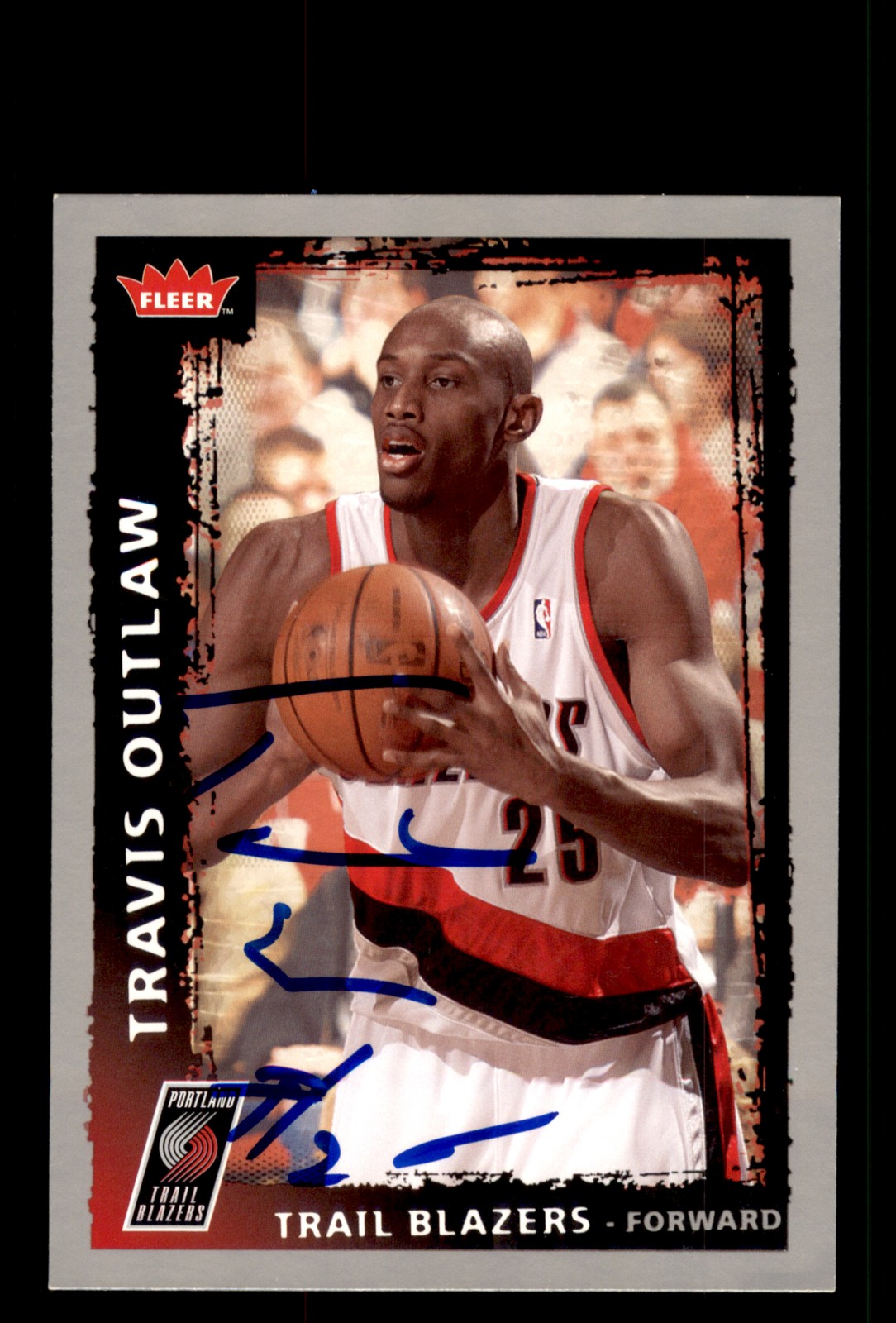 Signed Basketball Card Auto Travis Outlaw 2008-09 Fleer #164 Trail Blazers