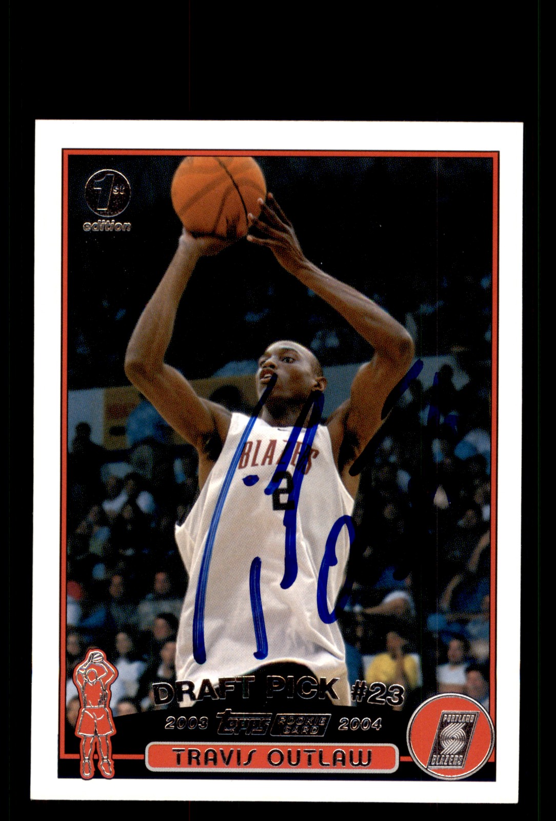 Signed Basketball Card Auto Travis Outlaw 2003-04 Topps #243 Trail Blazers