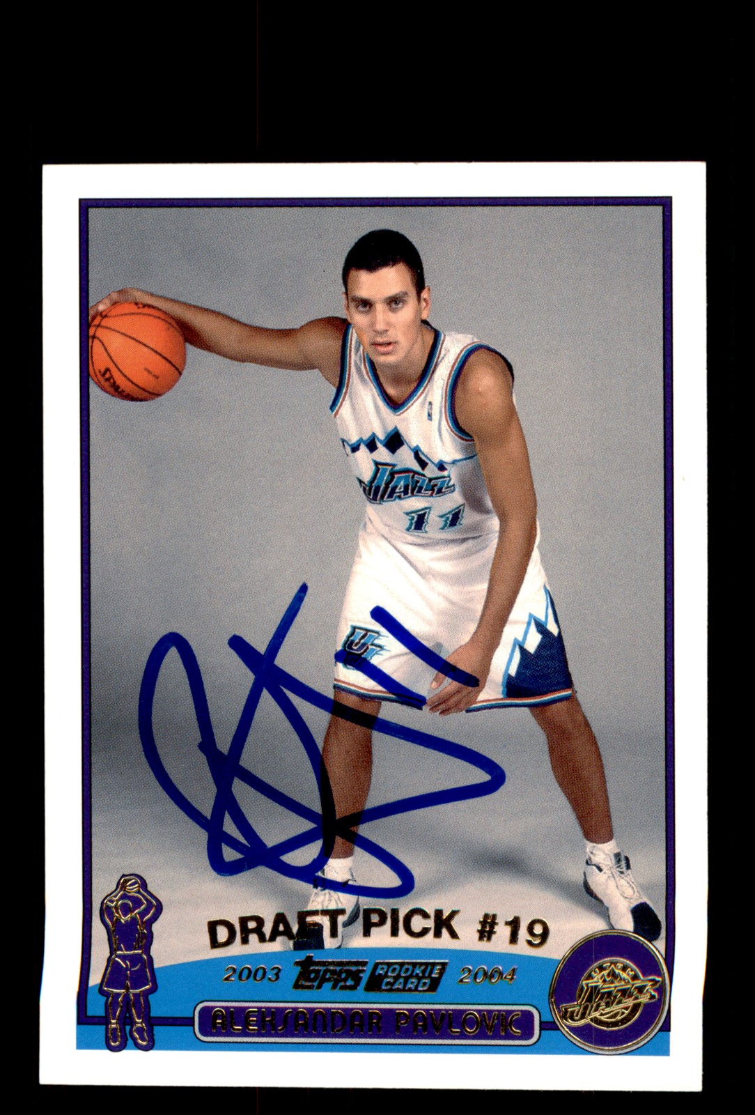 Signed Basketball Card Auto Aleksandar Pavlovic 2003-04 Topps #239 Utah Jazz