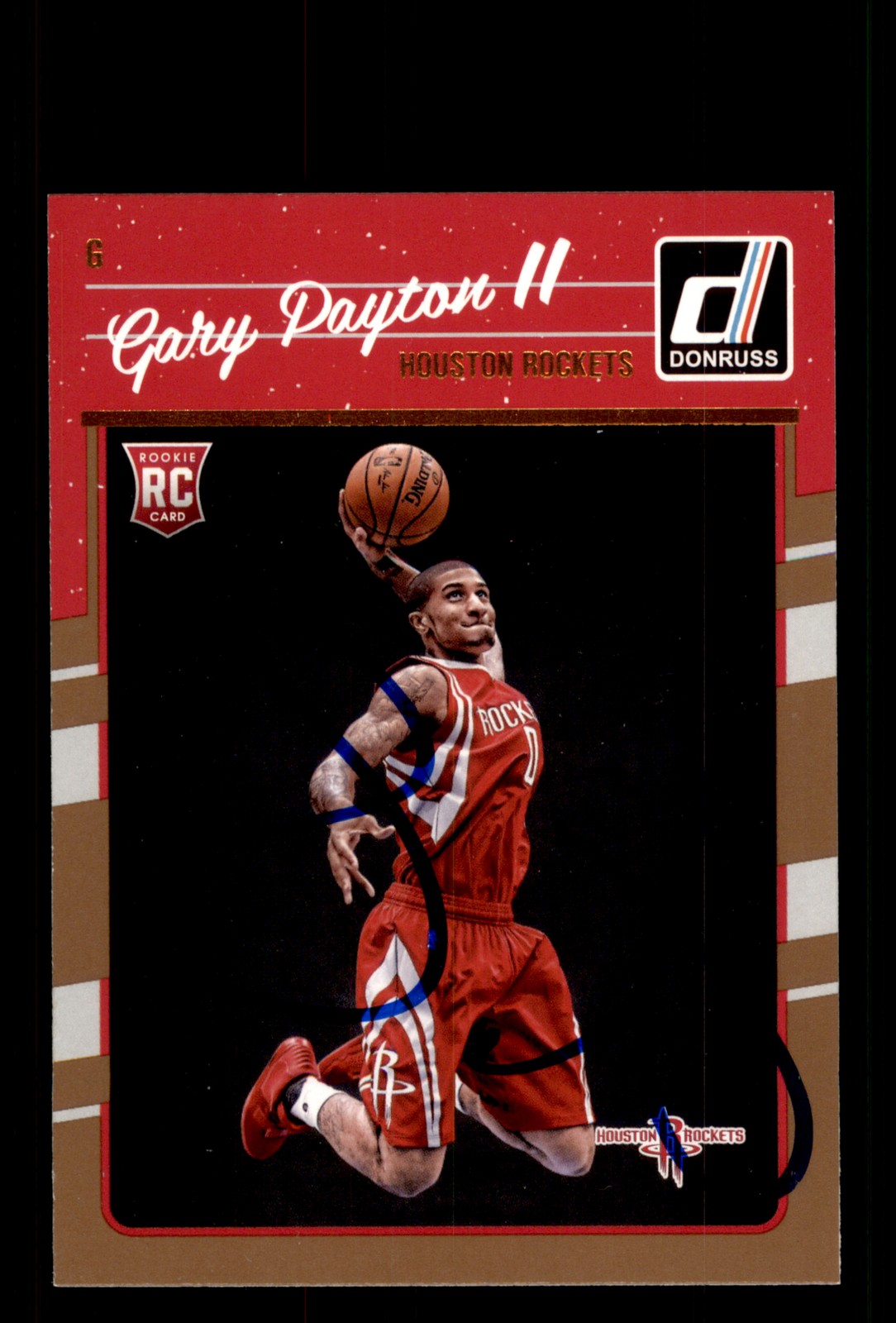 Signed Basketball Card Auto Gary Payton II 2016-17 Donruss #198 Houston Rockets