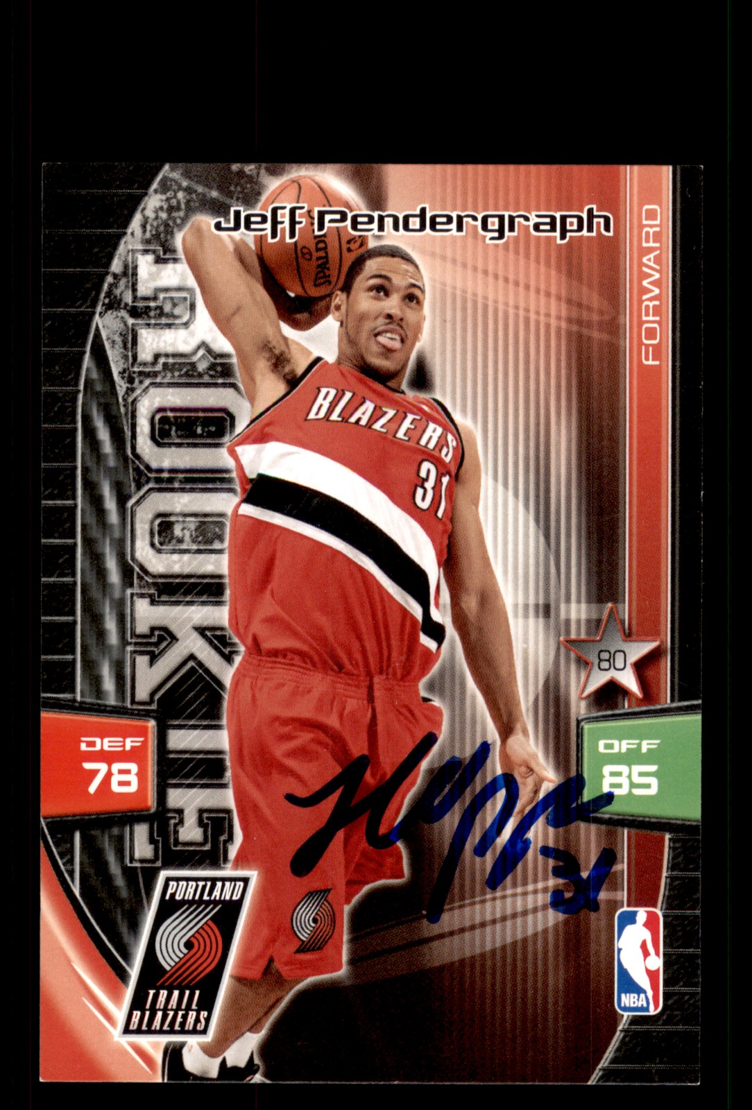 Signed Basketball Card Auto Jeff Pendergraph 2009-10 Panini Adrenalyn XL