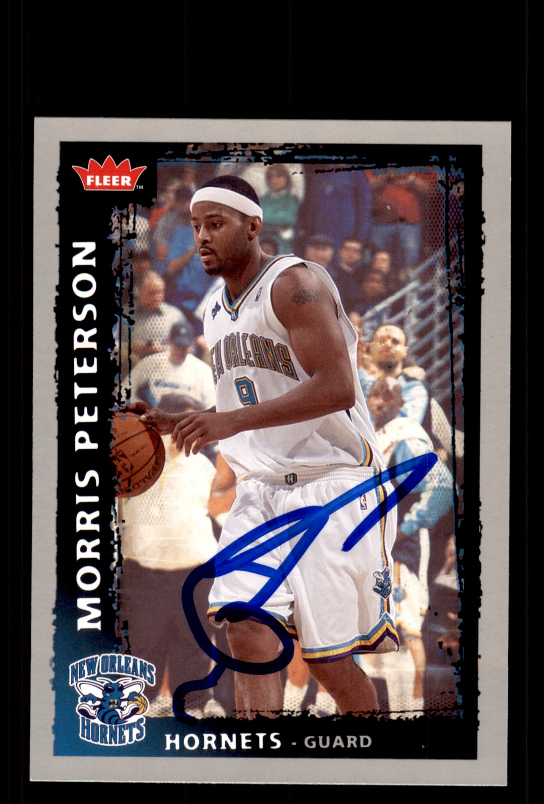 Signed Basketball Card Auto Morris Peterson 2008-09 Fleer #114 Hornets