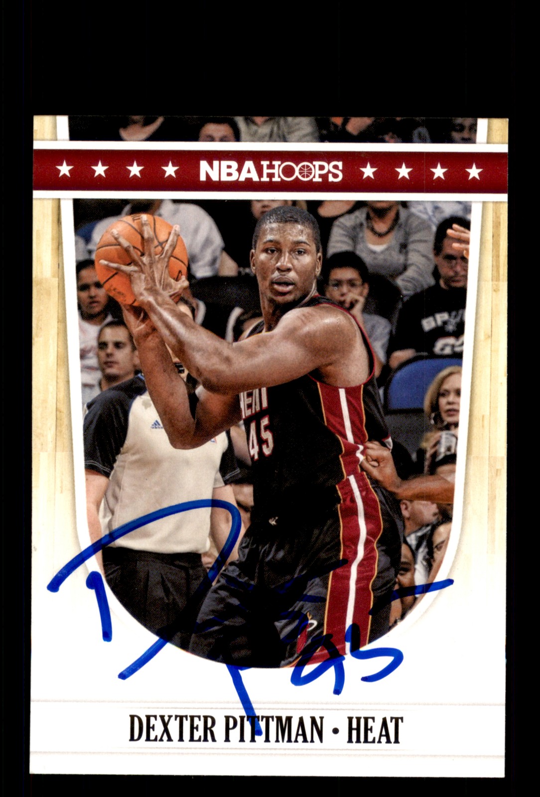 Signed Basketball Card Auto Dexter Pittman 2011-12 Hoops #121 Miami Heat
