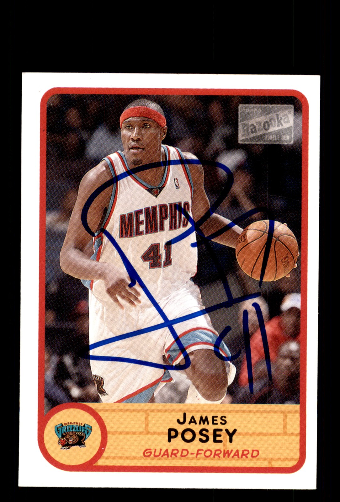 Signed Basketball Card Auto James Posey 2003-04 Bazooka #187 Memphis Grizzlies