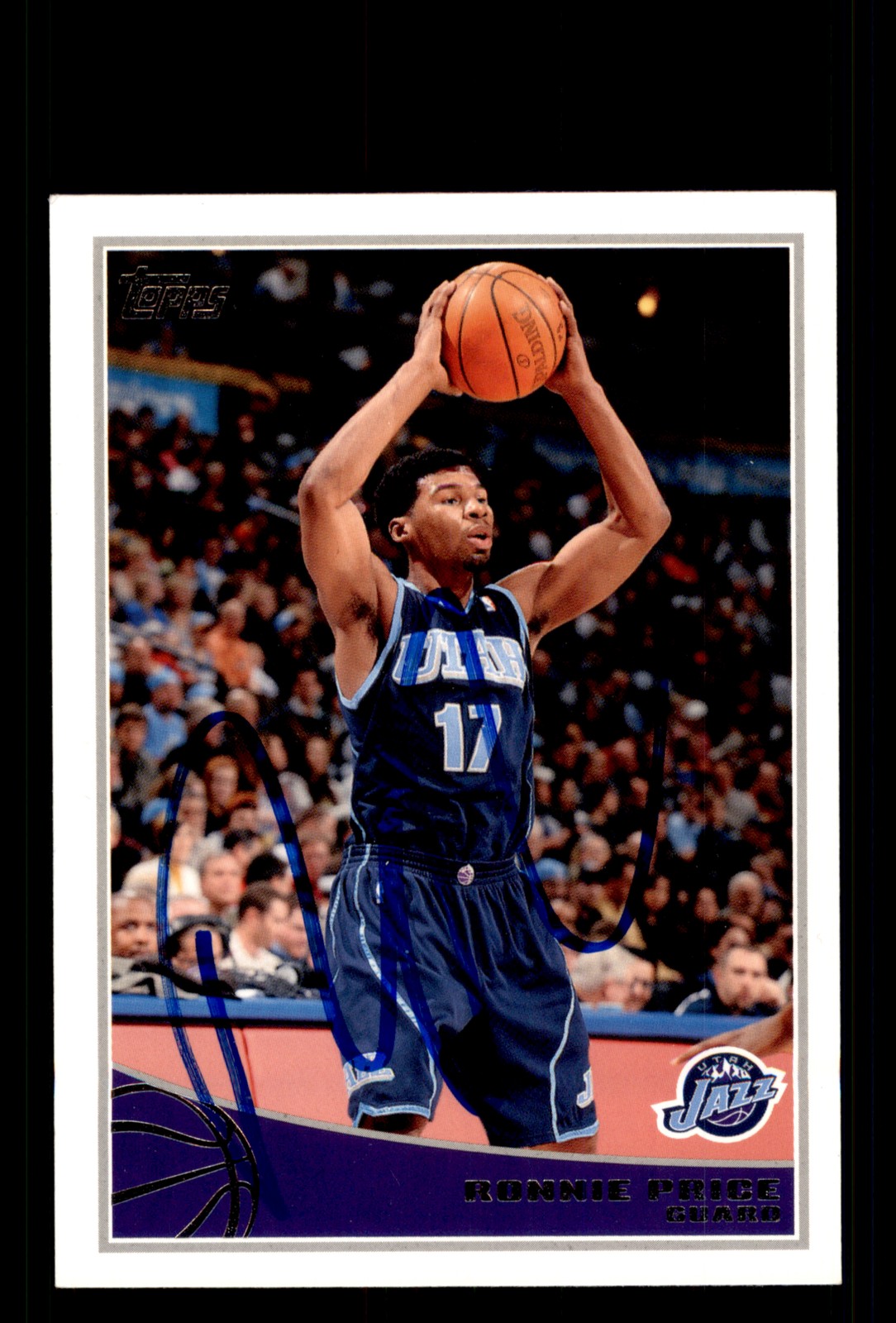 Signed Basketball Card Auto Ronnie Price 2009-10 Topps #300 Utah Jazz