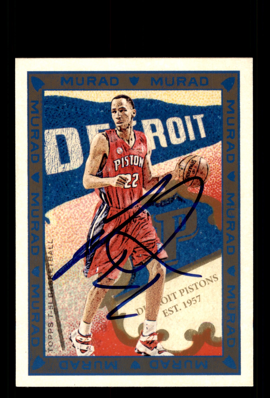 Signed Basketball Card Auto Tayshaun Prince 2008-09 Topps T-51 Murad #204