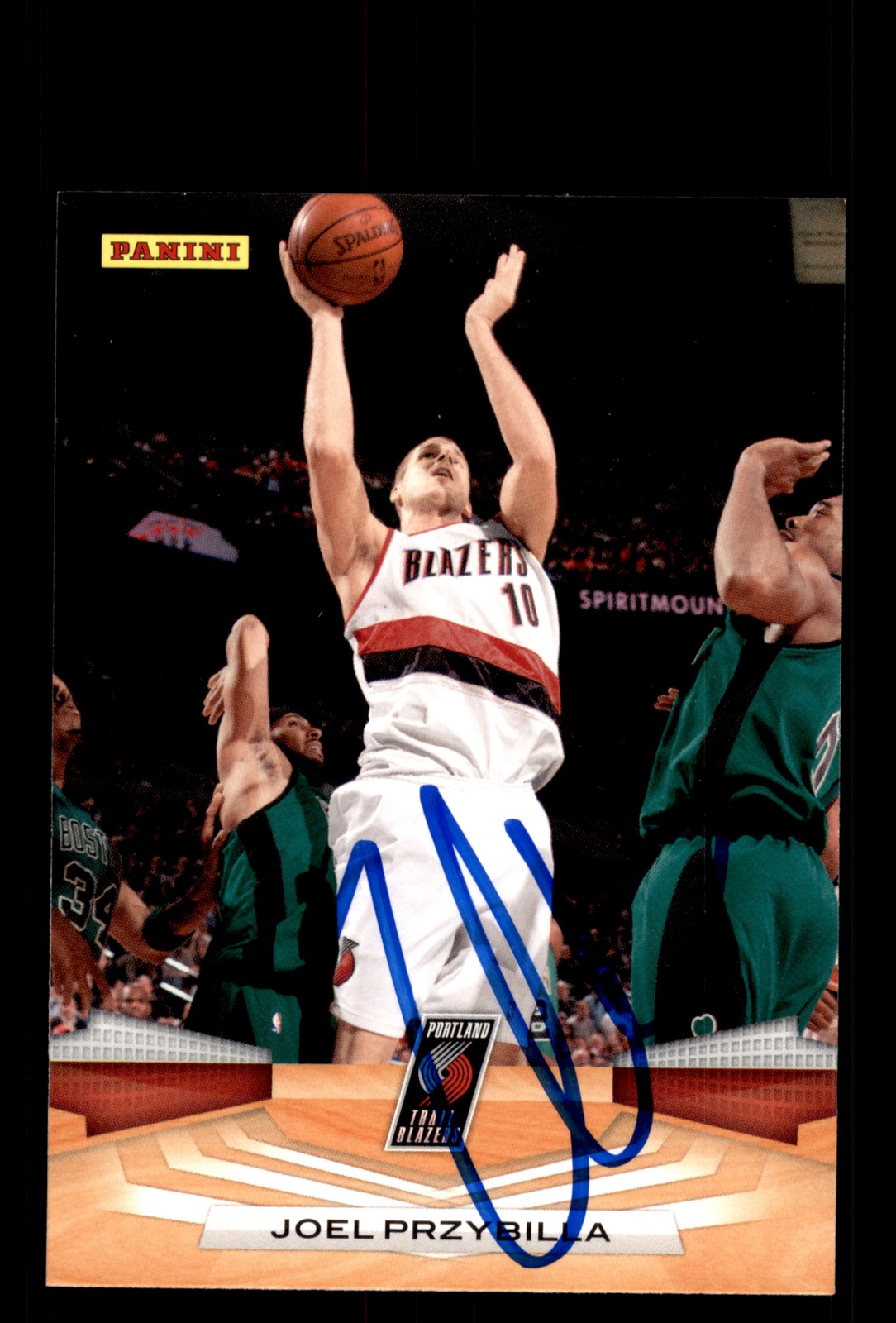 Signed Basketball Card Auto Joel Przybilla 2009-10 Panini #221 Trail Blazers