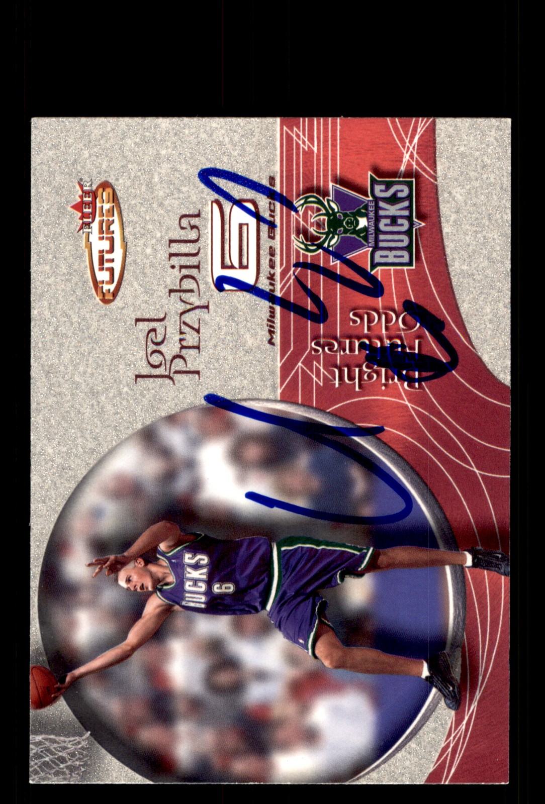 Signed Basketball Card Auto Joel Przybilla 2000-01 Fleer Futures #217 Bucks