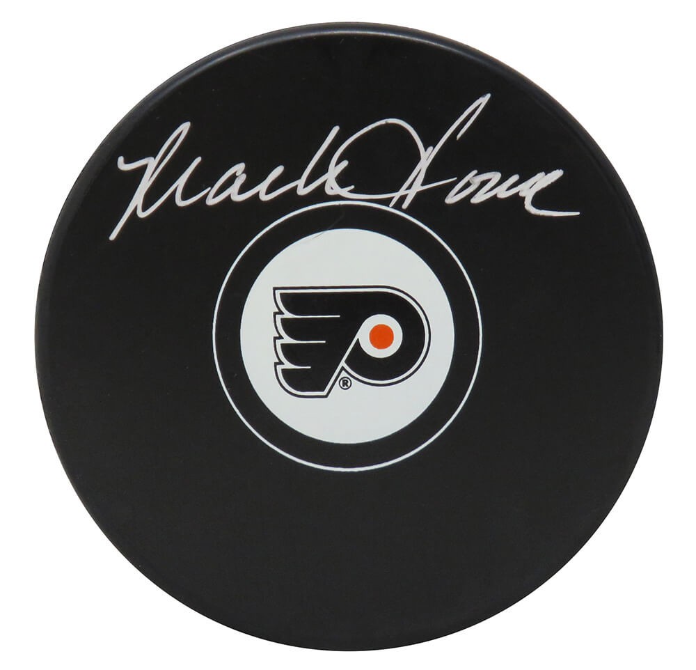 Mark Howe Signed Philadelphia Flyers Hockey Puck- SCHWARTZ COA