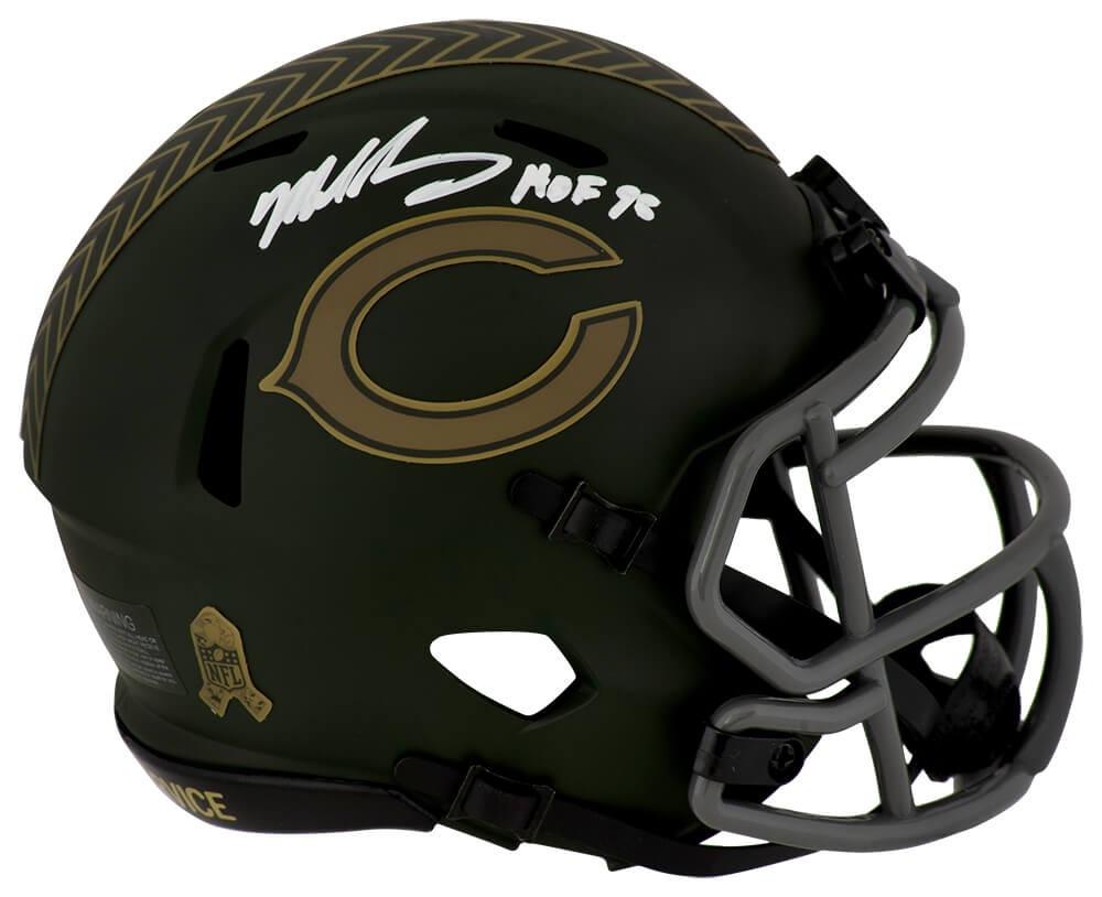 Mike Singletary Signed Bears 2025 SALUTE Riddell Mini Helmet w/HOF - (SS COA)