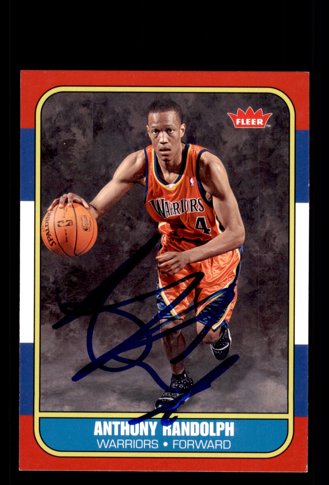 Signed Basketball Card Auto Anthony Randolph 2008-09 Fleer #86R-175