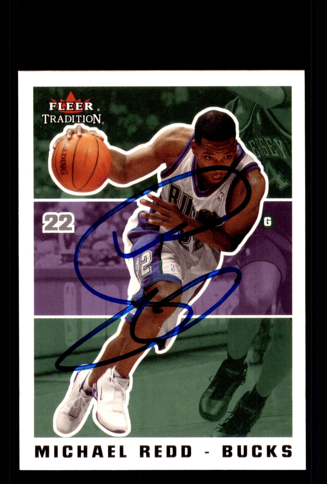 Signed Basketball Card Auto Michael Redd 2003-04 Fleer Tradition #56 Bucks