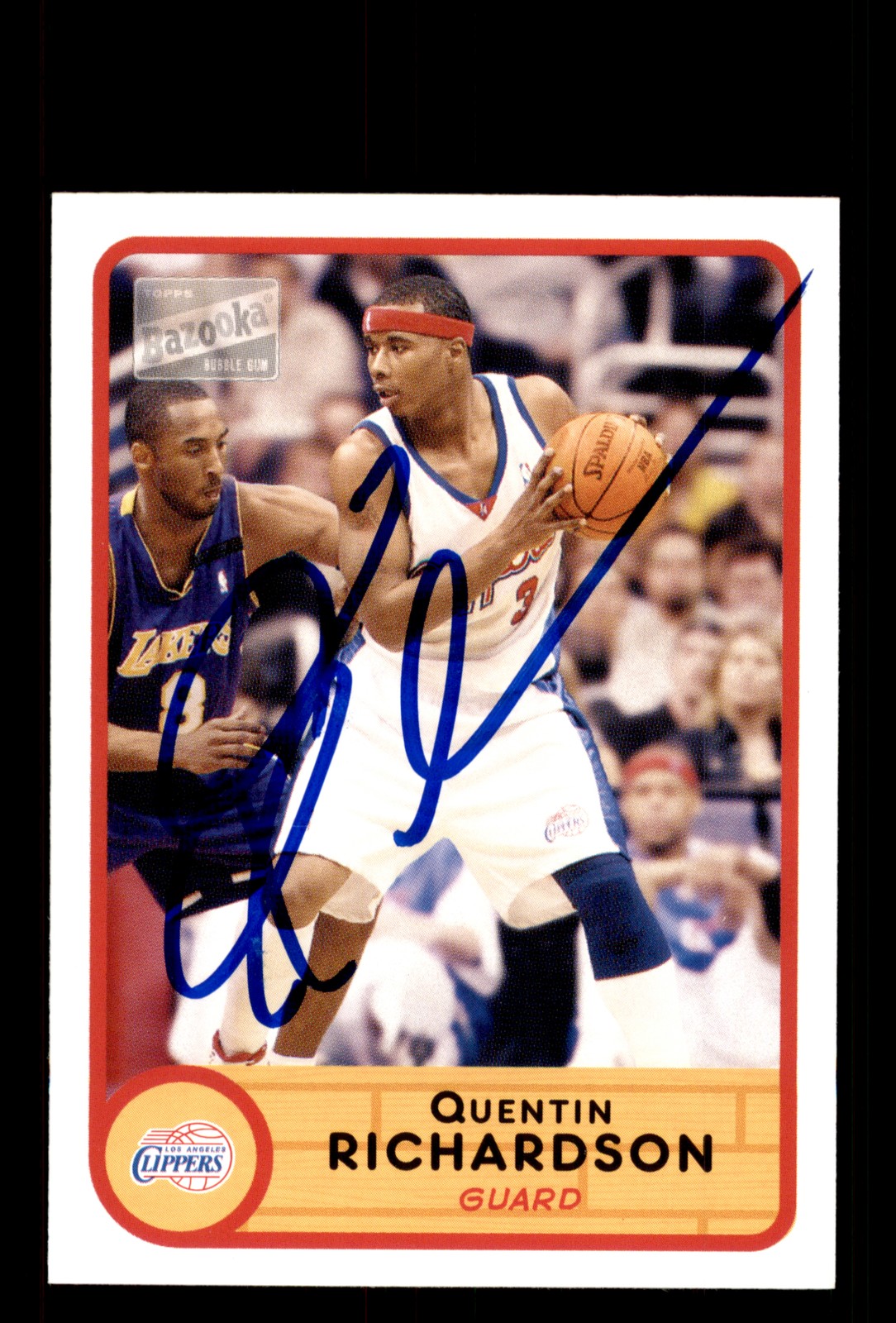 Signed Basketball Card Auto Quentin Richardson 2003-04 Bazooka #29 Clippers