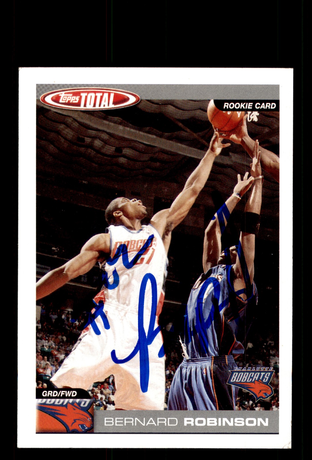 Signed Basketball Card Auto Bernard Robinson 2004-05 Topps Total #335 Bobcats