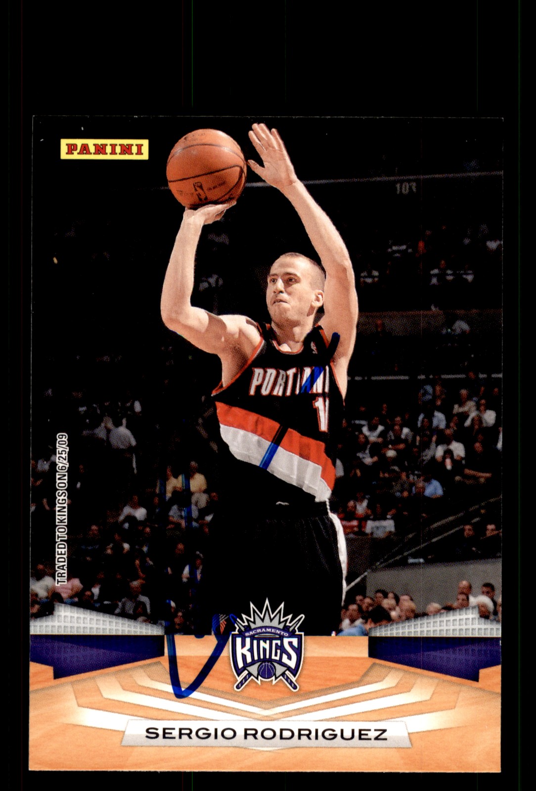 Signed Basketball Card Auto Sergio Rodriguez 2009-10 Panini #298 Kings