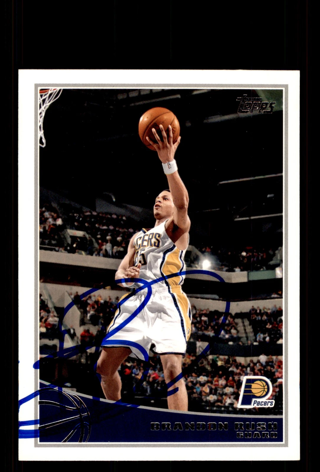 Signed Basketball Card Auto Brandon Rush 2009-10 Topps #110 Indiana Pacers
