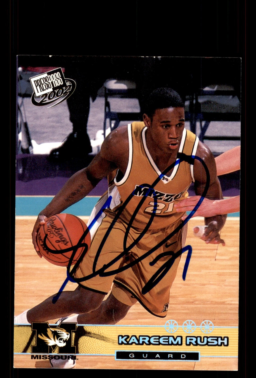 Signed Basketball Card Auto Kareem Rush 2002 Press Pass #G21 Missouri Tigers