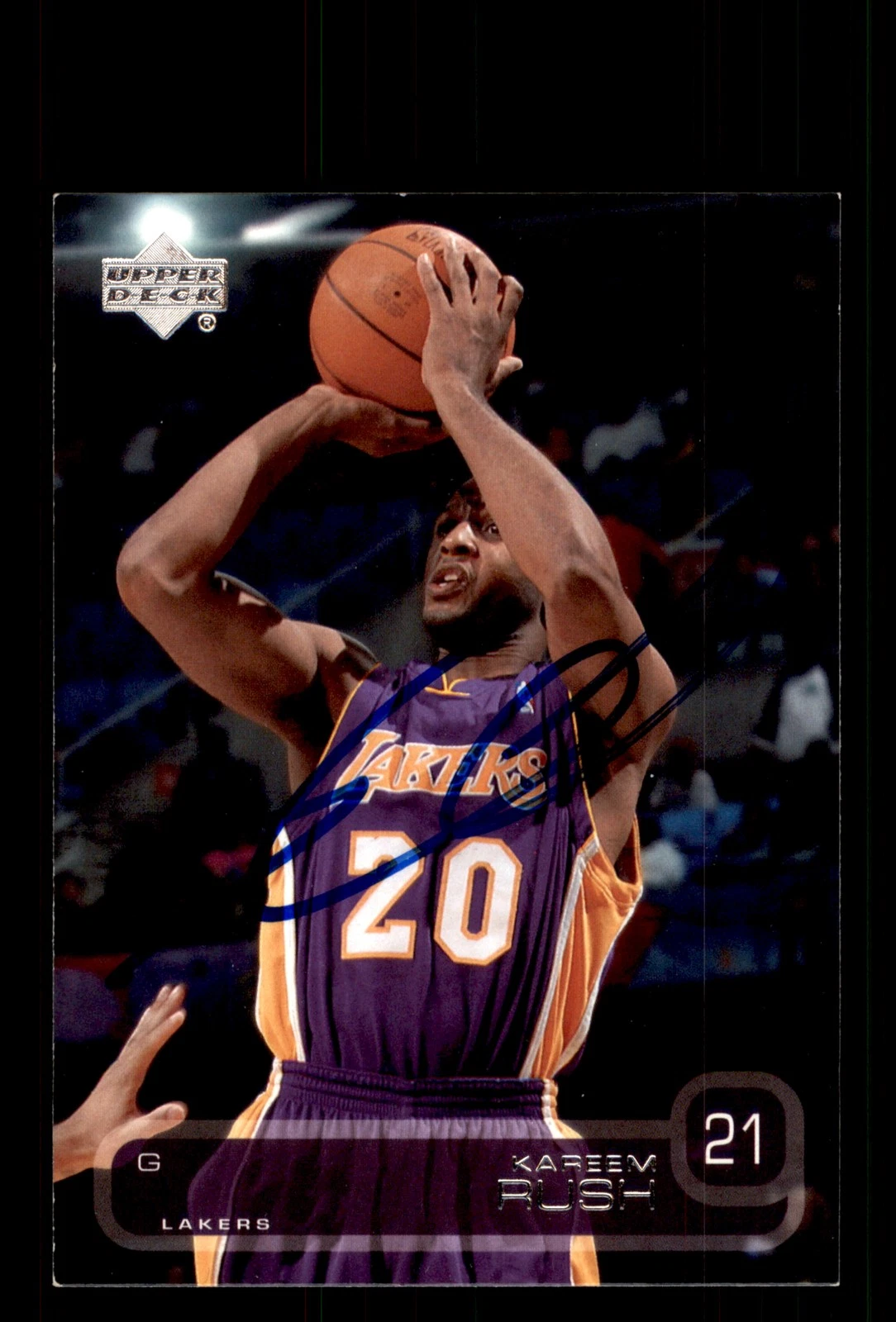 Signed Basketball Card Auto Kareem Rush 2002-03 Upper Deck #283 Lakers
