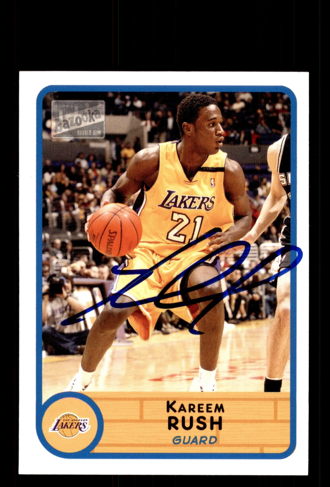 Signed Basketball Card Auto Kareem Rush 2003-04 Bazooka #96 Los Angeles Lakers