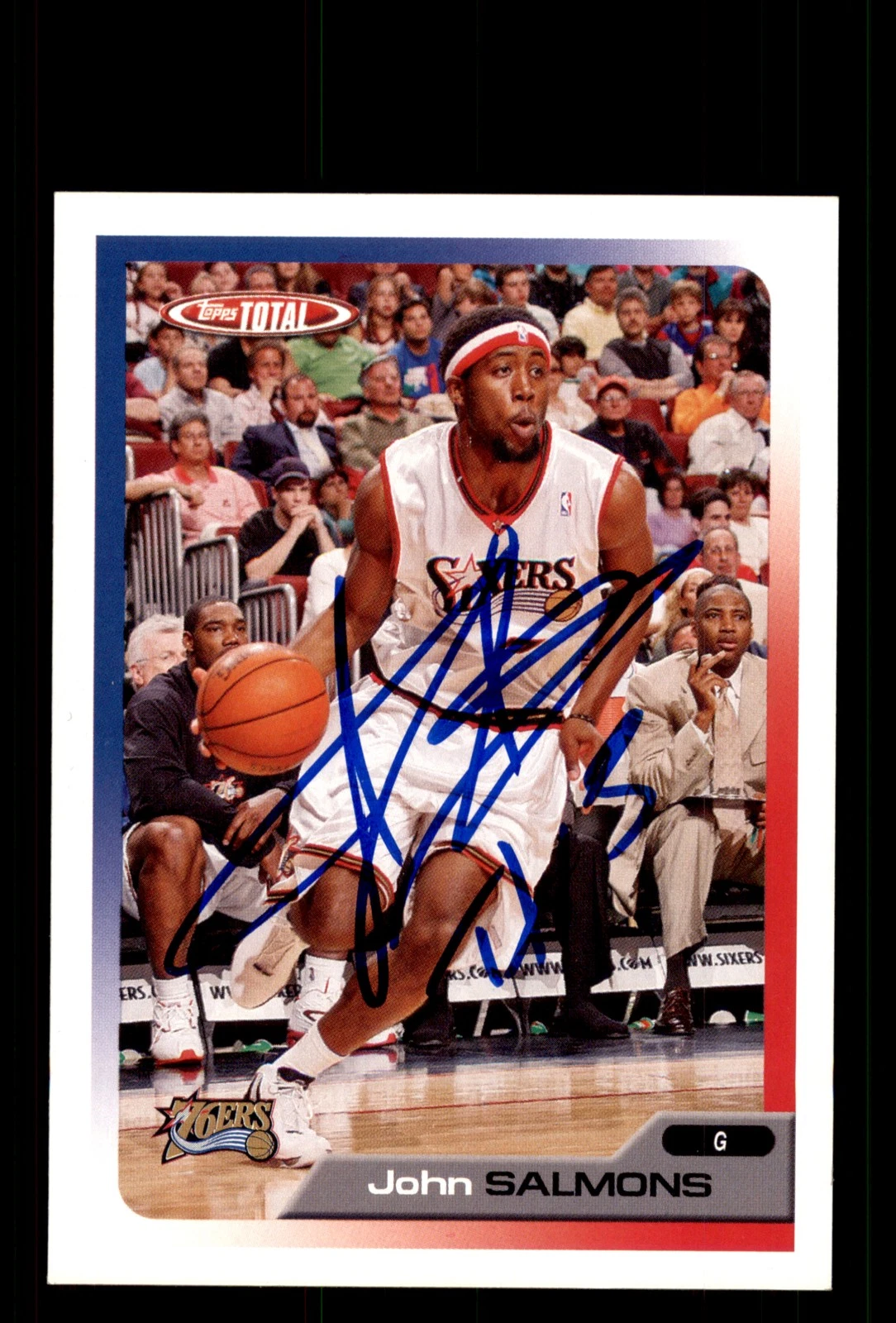 Signed Basketball Card Auto John Salmons 2005-06 Topps Total #121 76ers