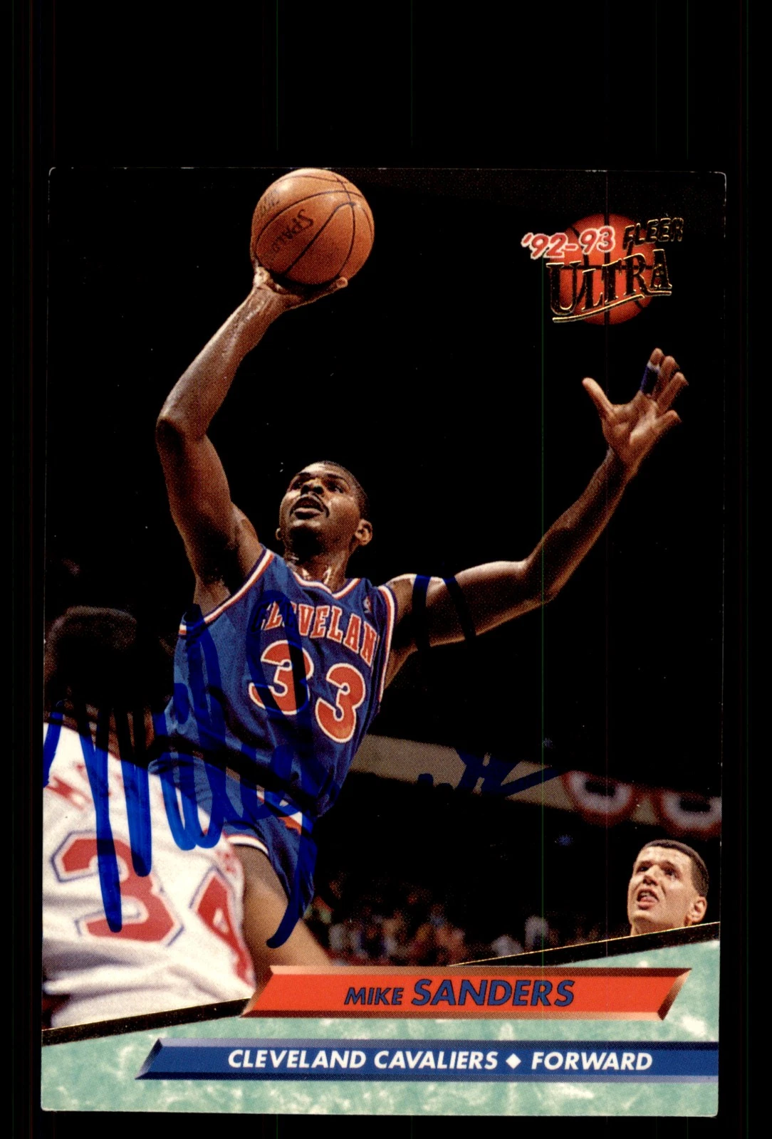Signed Basketball Card Auto Mike Sanders 1992-93 Ultra #39 Cleveland Cavaliers