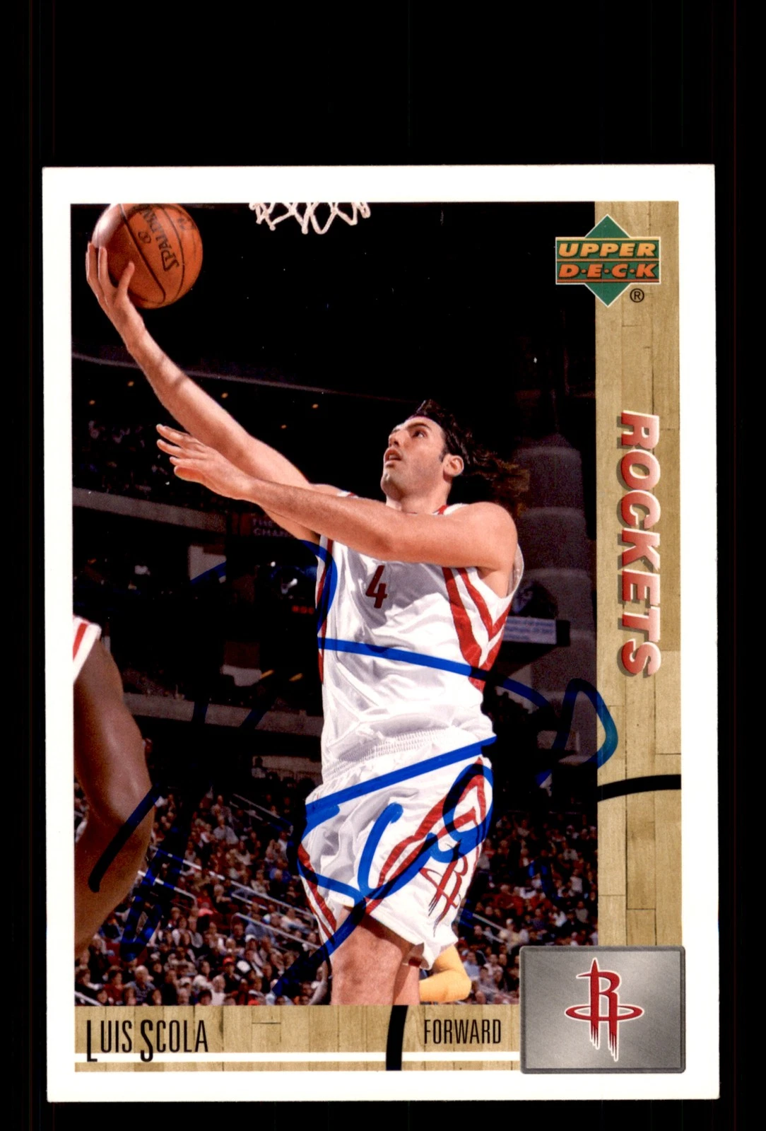 Signed Basketball Card Auto Luis Scola 2008-09 Upper Deck Lineage #173 Rockets