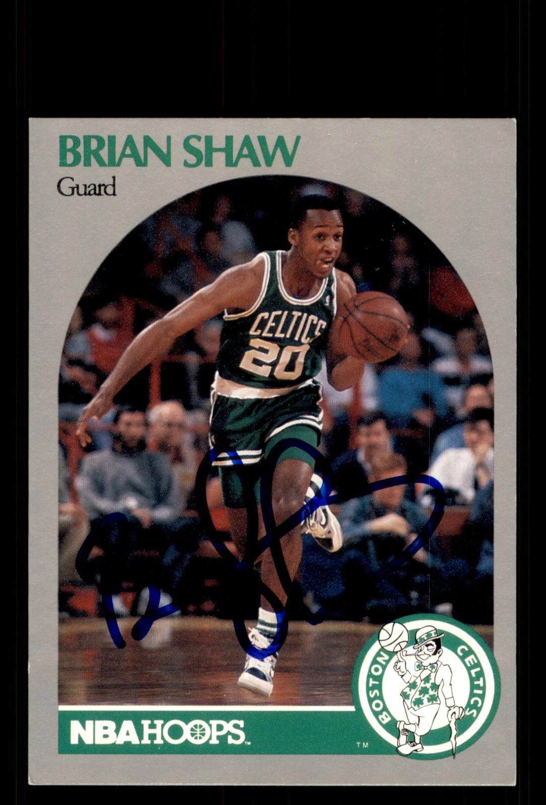 Signed Basketball Card Auto Brian Shaw 1990-91 Hoops #48 Boston Celtics