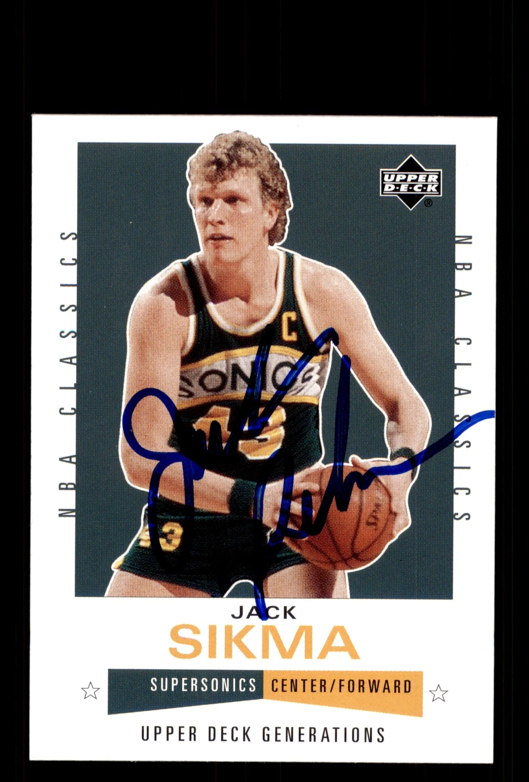 Signed Basketball Card Auto Jack Sikma 2002-03 Upper Deck Generations #121