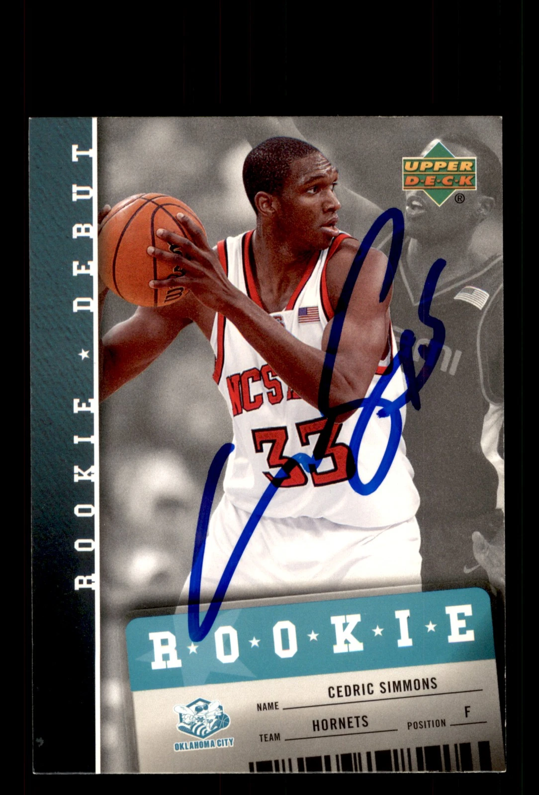 Signed Basketball Card Auto Cedric Simmons 2006-07 Upper Deck Rookie Debut #118