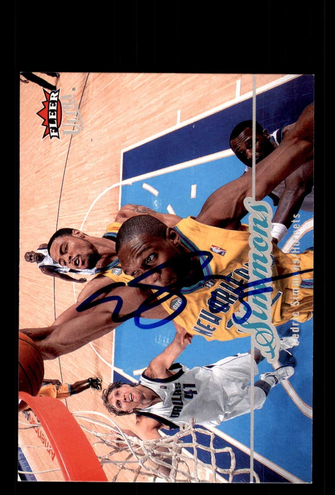 Signed Basketball Card Auto Cedric Simmons 2007-08 Ultra #123 Hornets