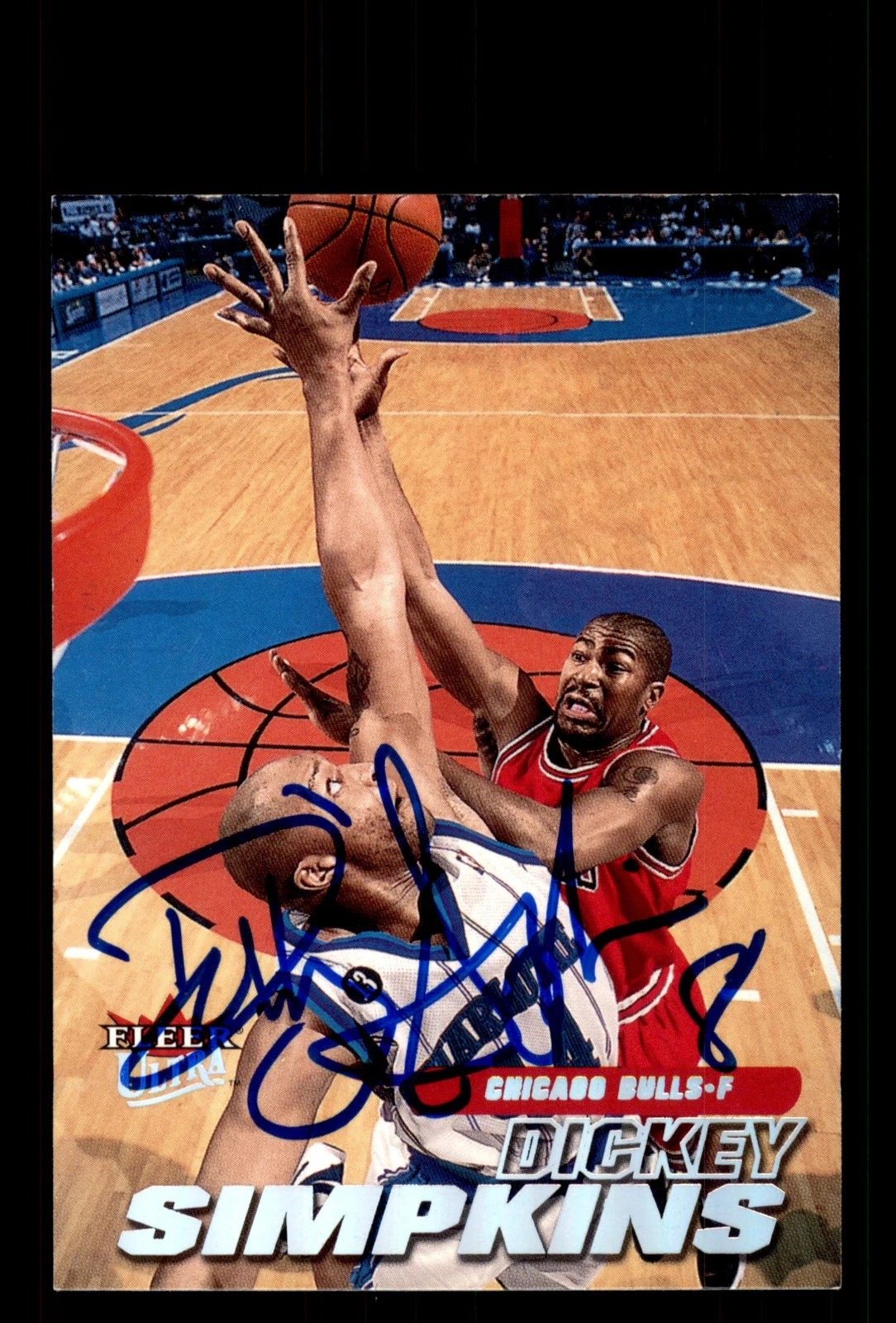 Signed Basketball Card Auto Dickey Simpkins 2000-01 Ultra #30 Chicago Bulls