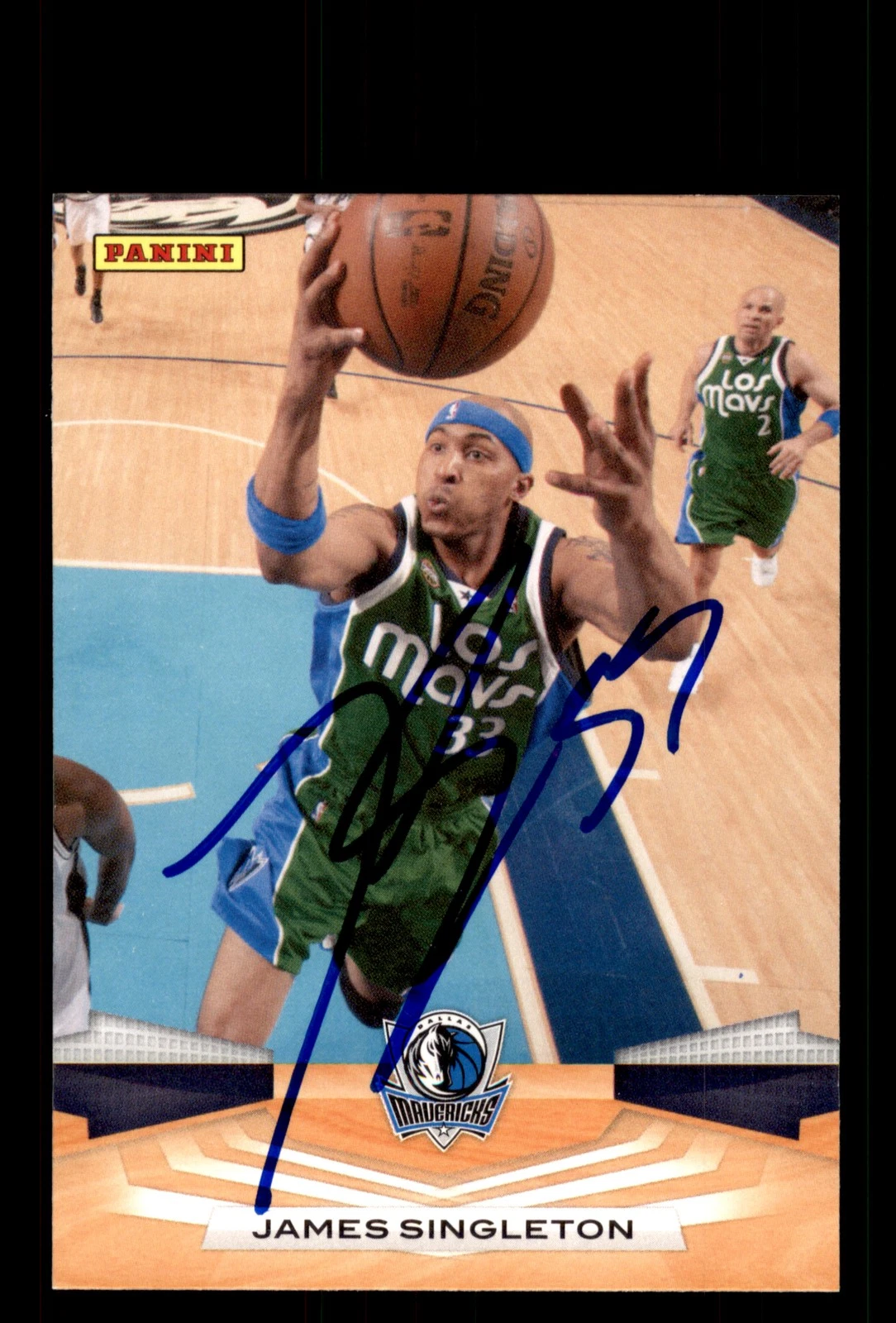 Signed Basketball Card Auto James Singleton 2009-10 Panini #157 Dallas Mavericks