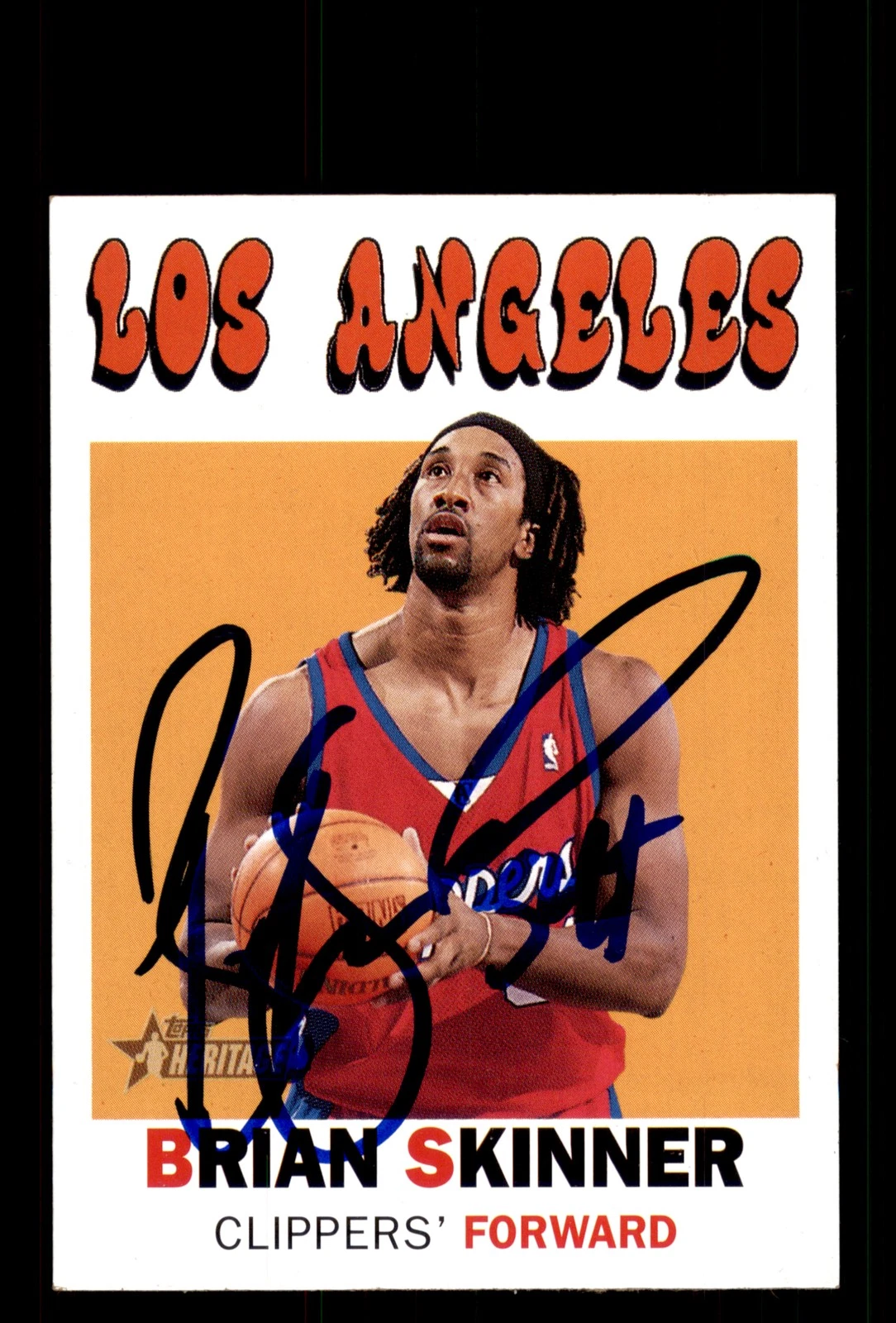 Signed Basketball Card Auto Brian Skinner 2000-01 Topps Heritage #87 Clippers