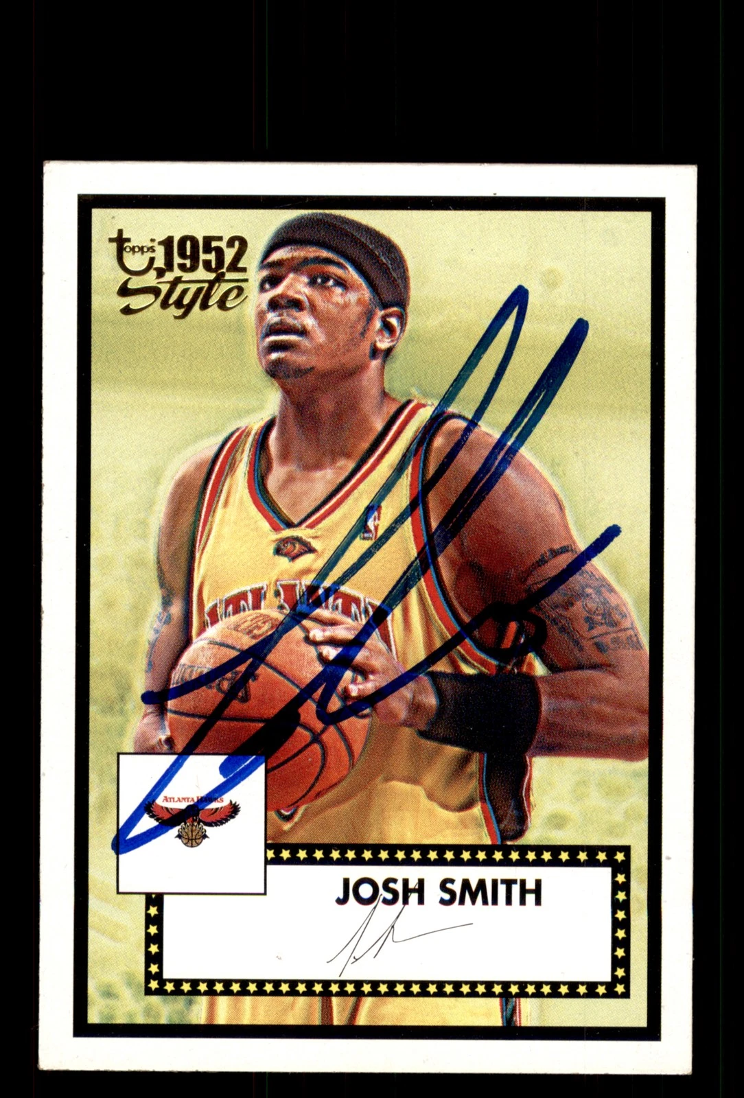 Signed Basketball Card Auto Josh Smith 2005-06 Topps 1952 Style #76 Hawks